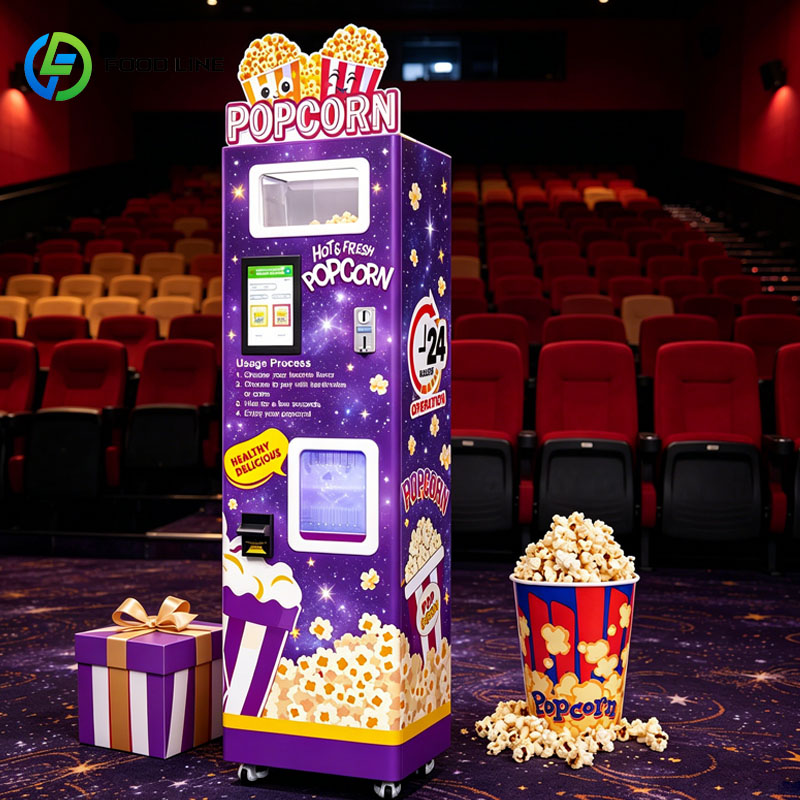 Popcorn Vending Machine - 팝콘 자동판매기, 동전으로 작동하는 스낵 디스펜서,