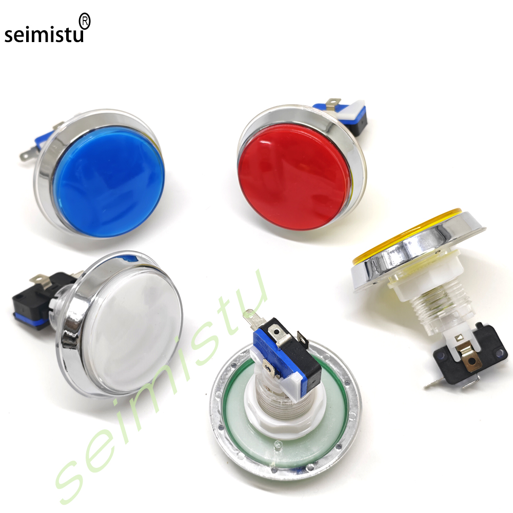 60mm 크롬 12V 플랫 아케이드 LED 버튼 — 핀 - Vending Arcade Games 리뷰 및 가격