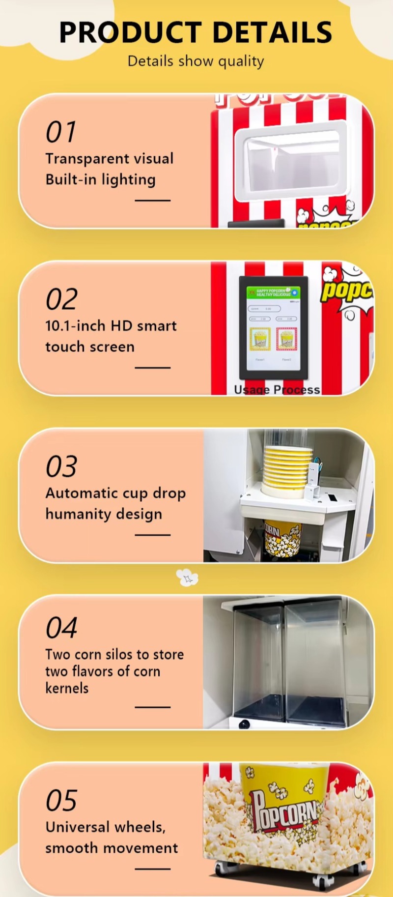 팝콘 자동판매기, 동전으로 작동하는 스낵 디스펜서, 영 - Popcorn Vending Machine 리뷰 및 가격