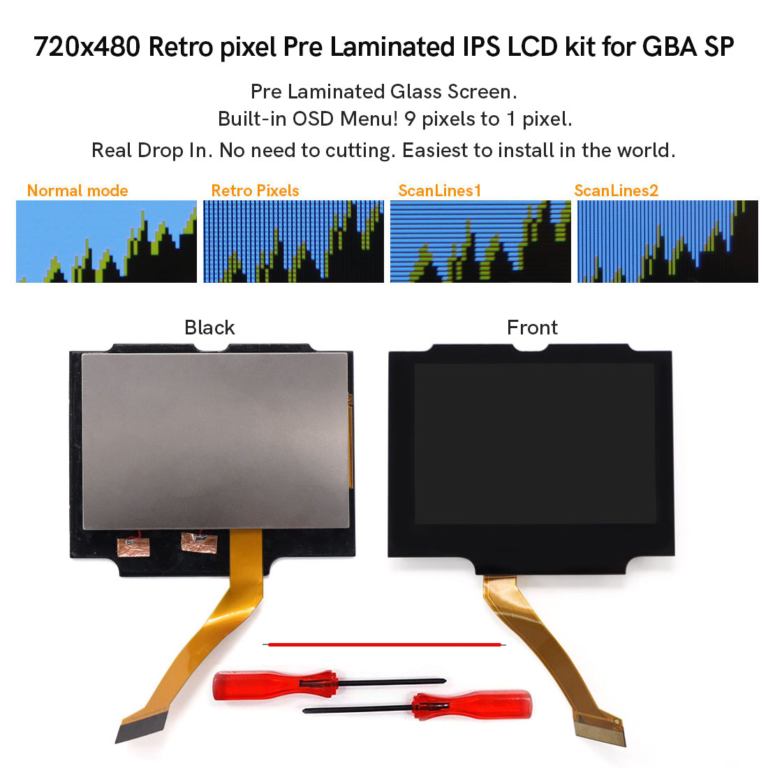 GBA SP V5 720x480 레트로 픽셀 3.0인치 - Lcd Screen Arcade 리뷰 및 가격