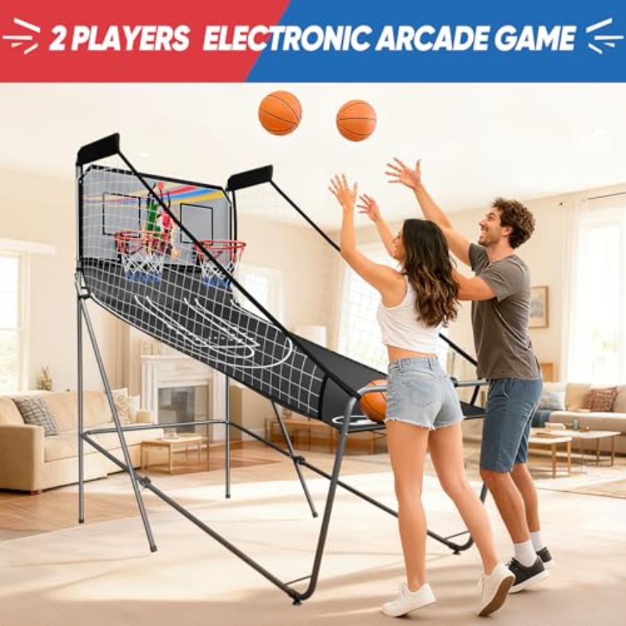 실내용 접이식 2인용 전자 농구 아케이드 게임, 듀얼  - Arcade Games & Vending Llc Photos 리뷰 및 가격